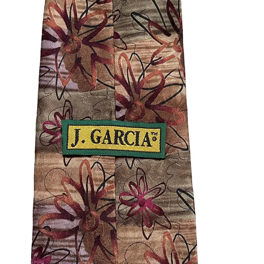 J. Garcia Mens Tie Banyan Trees Collection 14 Multi-Floral Pattern‎ Silk 60X3.75